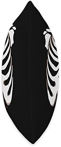 rib cage skeleton xray belly thanksgiving pumpkin in pie Throw Pillow - Image 2