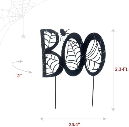 Haunted Hill Farm 2.3-Ft. White LED Boo Sign Halloween Sign