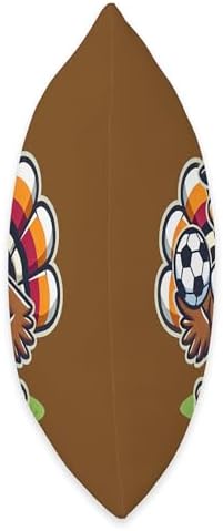 Soccer Turkey Funny Thanksgiving Animal Bird Sports Player Throw Pillow - Image 2