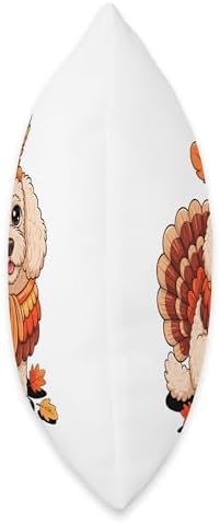 Thanksgiving Turkey Poodle Poodles Throw Pillow - Image 2