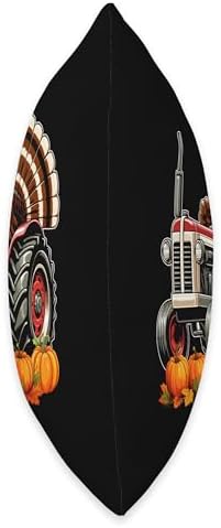 Turkey Driving Tractor Thanksgiving Driver Fall Pumpkins Throw Pillow - Image 2