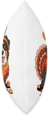 Thanksgiving Turkey Bernese Mountain Dog Throw Pillow - Image 2