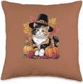 Cute Calico CAT Thanksgiving Throw Pillow by Unknown