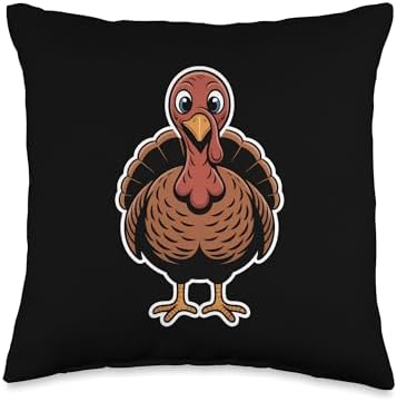 Funny Turkey Thanksgiving Throw Pillow by Unknown