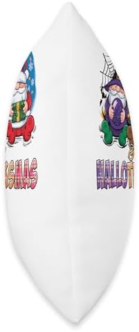 halloween thanksgiving christmas happy hallothanksmas gnome Throw Pillow - Image 2