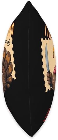 Funny Thanksgiving Turkey Cartoon with Knife Humor Throw Pillow - Image 2