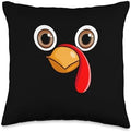 Pilgrim Costume Thanksgiving Shirt Turkey Meat Thanksgiving Day Turkey Face Funny Gobble Holiday Season Throw Pillow, 16x16, Multicolor by Unknown