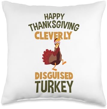 Clevery Disguised Turkey Throw Pillow by Unknown