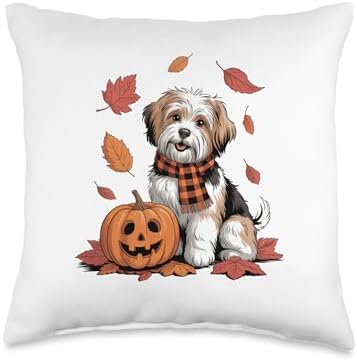 Havanese Lover Dog Pumpkin Fall Autumn Thanksgiving Throw Pillow by Unknown