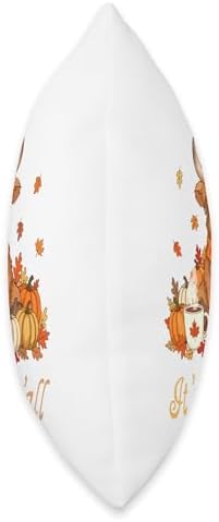 Fall Y'all Thanksgiving Highland Cow Autumn Leaves Pumpkins Throw Pillow - Image 2