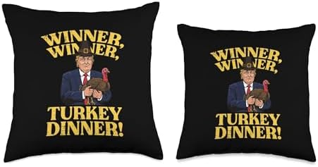 Thanksgiving Winner Winner Turkey Dinner Funny Men Women Kid Throw Pillow - Image 3