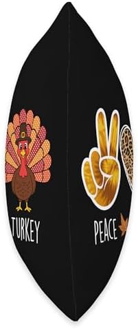 Peace Love Turkey - Thanksgiving Day Fall Holiday Turkey Day Throw Pillow - Image 2