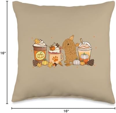 Cavalier Dog Coffee Lovers Pumpkin Spice Fall Thanksgiving Throw Pillow - Image 4