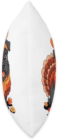 Thanksgiving Turkey Standard Schnauzer Throw Pillow - Image 2