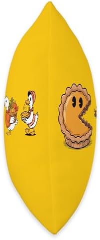 Funny Thanksgiving Pie Chase – Pac Pie Vs Ducks Fall Holiday Throw Pillow - Image 2