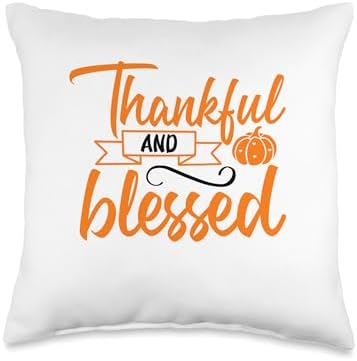 Thankful and Blessed Design for Fall Thanksgiving Throw Pillow by Unknown