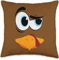 Turkey Face Thanksgiving Costume Silly Family Pilgrim Throw Pillow by Unknown