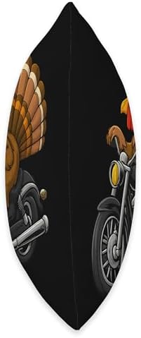 Turkey Riding Motorcycle Funny Thanksgiving Biker Humor Throw Pillow - Image 2