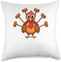 Thanksgiving Turkey Polo Mallet Equestrian Horse Horseback Throw Pillow by Unknown