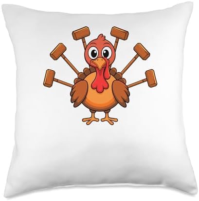 Thanksgiving Turkey Polo Mallet Equestrian Horse Horseback Throw Pillow by Unknown