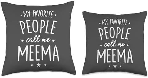 Meema Gift: My Favorite People Call Me Meema Throw Pillow - Image 3