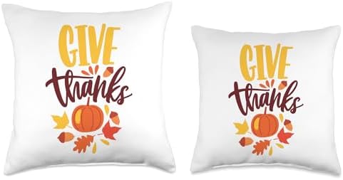 Give Thanks. Happy Thanksgiving. Cute Thanksgiving Gift item Throw Pillow - Image 3