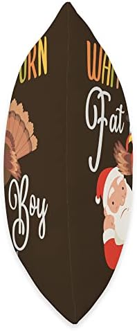 Funny Thanksgiving Wait Your Turn Fat Boy Turkey & Santa Throw Pillow - Image 2
