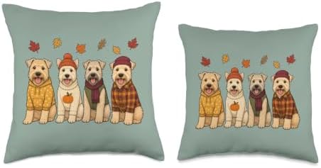 Wheaten Terrier Fall Autumn Season Pumpkin Dog Throw Pillow - Image 3
