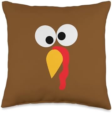 Thanksgiving Turkey Matching Family Costume Gifts Turkey Face Thanksgiving Matching Family Costume Kids Throw Pillow, 16x16, Multicolor by Unknown