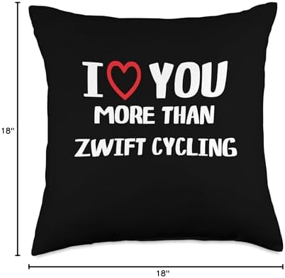 I heart You More than Zwift Cycling Thanksgiving I Love You More Than Zwift Cycling Shirt Women Christmas Throw Pillow, 18x18, Multicolor - Image 4