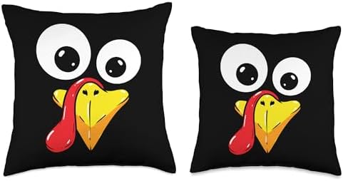 Thanksgiving Turkey Face Matching Family Costume Kids Throw Pillow - Image 3