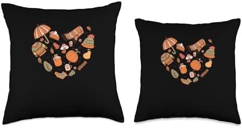 Heart Shape Fall Vibes Autumn Thanksgiving Throw Pillow - Image 3