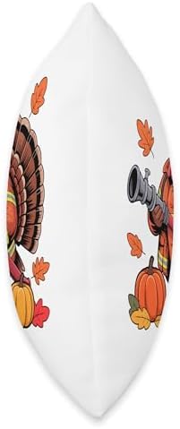 Firefighter Job Thanksgiving Turkey Fall Leaves Pumpkins Throw Pillow - Image 2