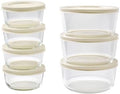14-Piece Glass Food Storage Containers Set (7 Containers + 7 BPA-Free Lids) | 1-Cup & 4-Cup, Leakproof | Microwave, Freezer, Oven & Dishwasher Safe | Ideal for Meal Prep & Pantry Organization, Beige