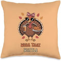 Werk That Wattle Coffee Bow Thanksgiving Turkey Pumpkin Pie Throw Pillow by Unknown