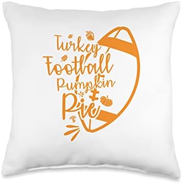 Thanksgiving Turkey Football Pumpkin Pie Throw Pillow by Unknown