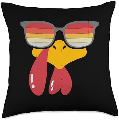 Thanksgiving Turkey Face Throw Pillow by Unknown