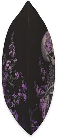 Gothic Skeleton Purple Flower Goth Grunge Halloween Skull Throw Pillow
