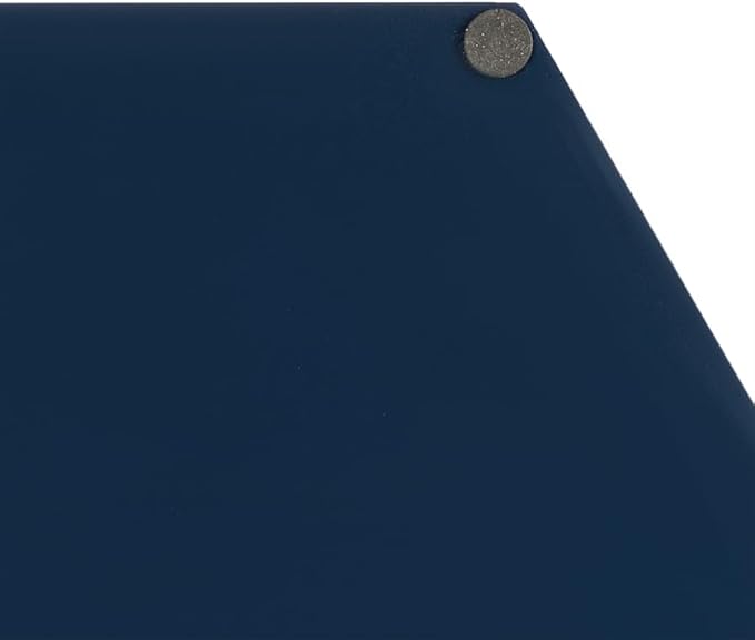 Kate and Laurel Halsey Decorative Hexagon Tray with Gold Metal Handles; 18 x 16; Navy Blue and Gold; Modern Glam Serving Tray with Handles for Living Room Decor