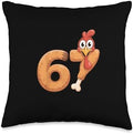 Six Seven Thanksgiving Turkey Number 67 Fun Throw Pillow by Unknown