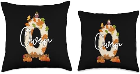Owen Thanksgiving Autumn Vibes Fall Kids Toddler Throw Pillow - Image 3