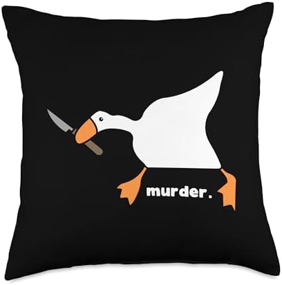 Funny Goose Murder Throw Pillow