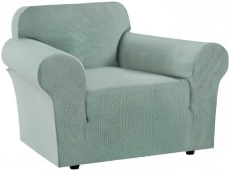 H.VERSAILTEX Slip Covers for Chair Stretching Skid Resistance Couch Cover for Dogs, Thick and Durable Soft High Spandex Jacquard Sofa Covers, Form Fitted Chair Slipcover(Armchair 31"-40", Sage)