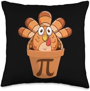 Turkey Pot Pie Funny Math Thanksgiving Turkey Pot Pi Throw Pillow by Unknown