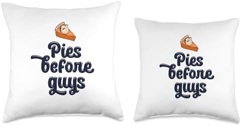 Pies Before Guys Thanksgiving Funny Foods Over Dudes Meme Throw Pillow - Image 3