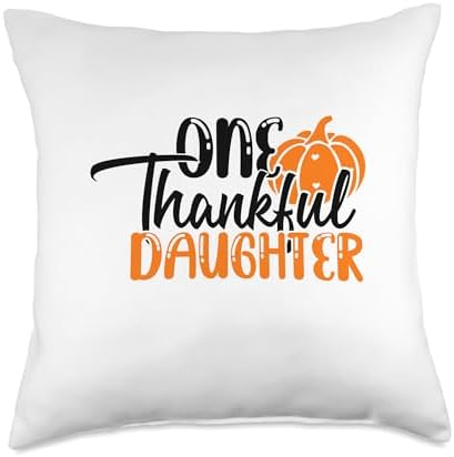 Thanksgiving Pumpkin Turkey Fall Thankful Holiday Family Throw Pillow by Unknown
