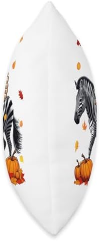 Turkey Riding Zebra Thanksgiving Fall Leaves Pumpkins Throw Pillow - Image 2