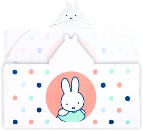 Miffy Kids Super Soft Bath/Pool/Beach Soft Cotton Terry Hooded Towel Wrap, 24 in x 50 in (Officially Licensed Product) By Franco