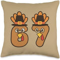 Funny 67 Turkey Thanksgiving Design - Cute 6 & 7 Turkey Num Throw Pillow by Unknown