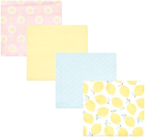 Hudson Baby Unisex Baby Cotton Poly Flannel Receiving Blankets, Lemon Daisy, One Size by HudsonBaby